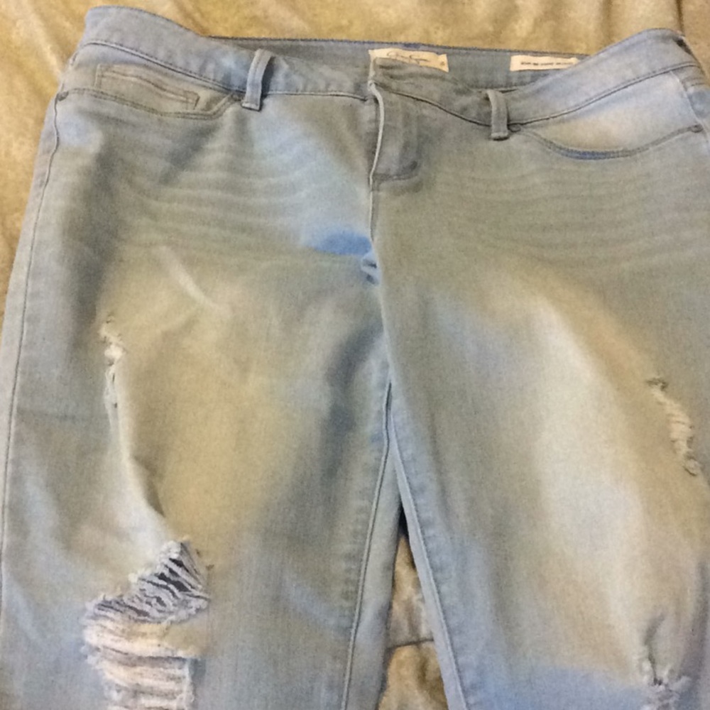 JESSICA SIMPSON light blue denim distressed jeans - Picture 1 of 7
